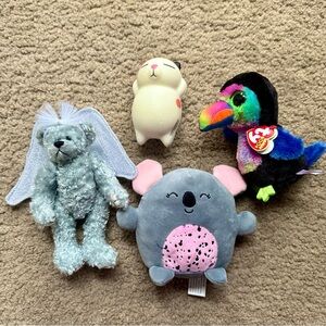 4 Plush Toy Set, Stuffed Animals, Soft Toys Bundle 1 NWT, 3 NWOT Nursery Toys